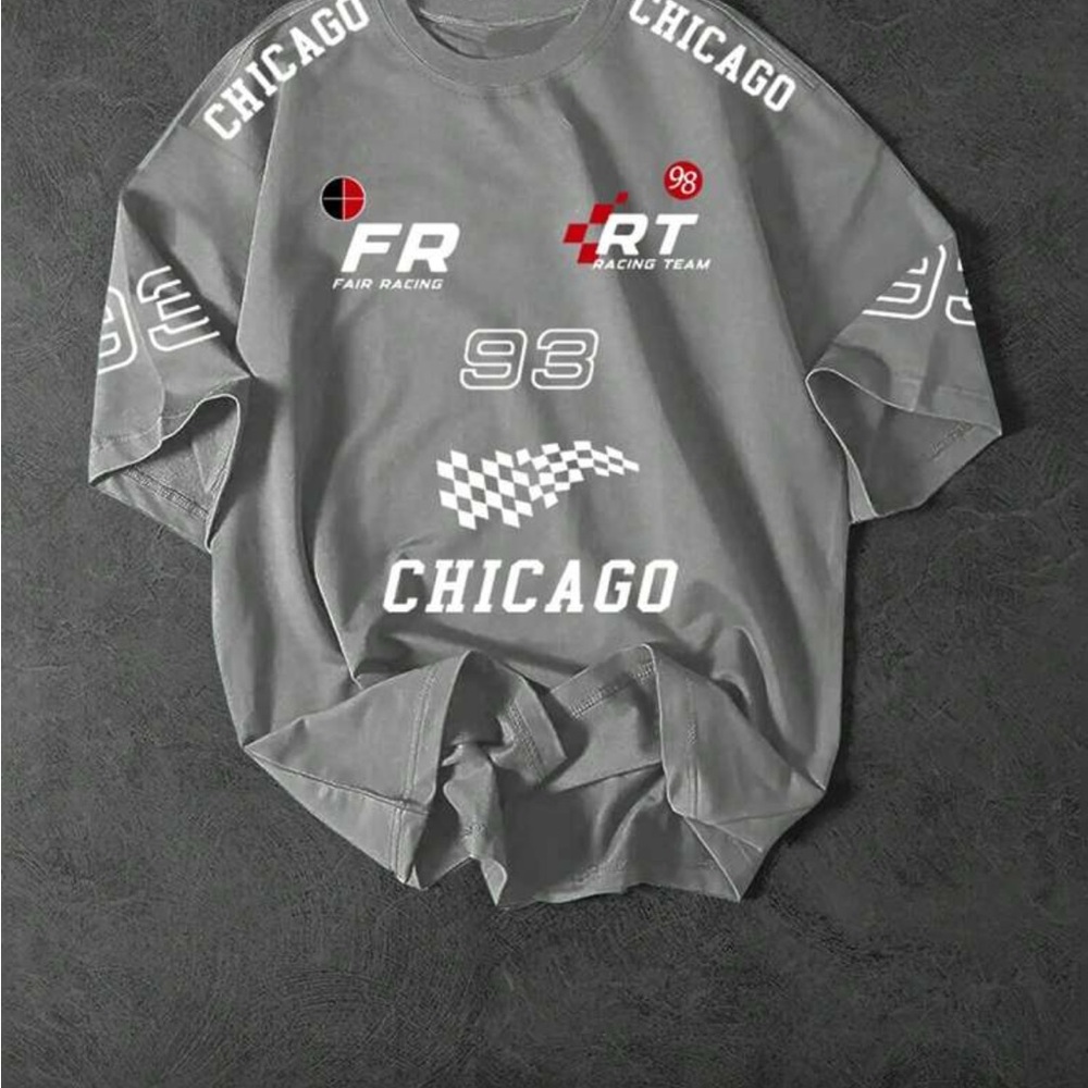 Chicago Racing Team Gray Men's Long Sleeve Shirt